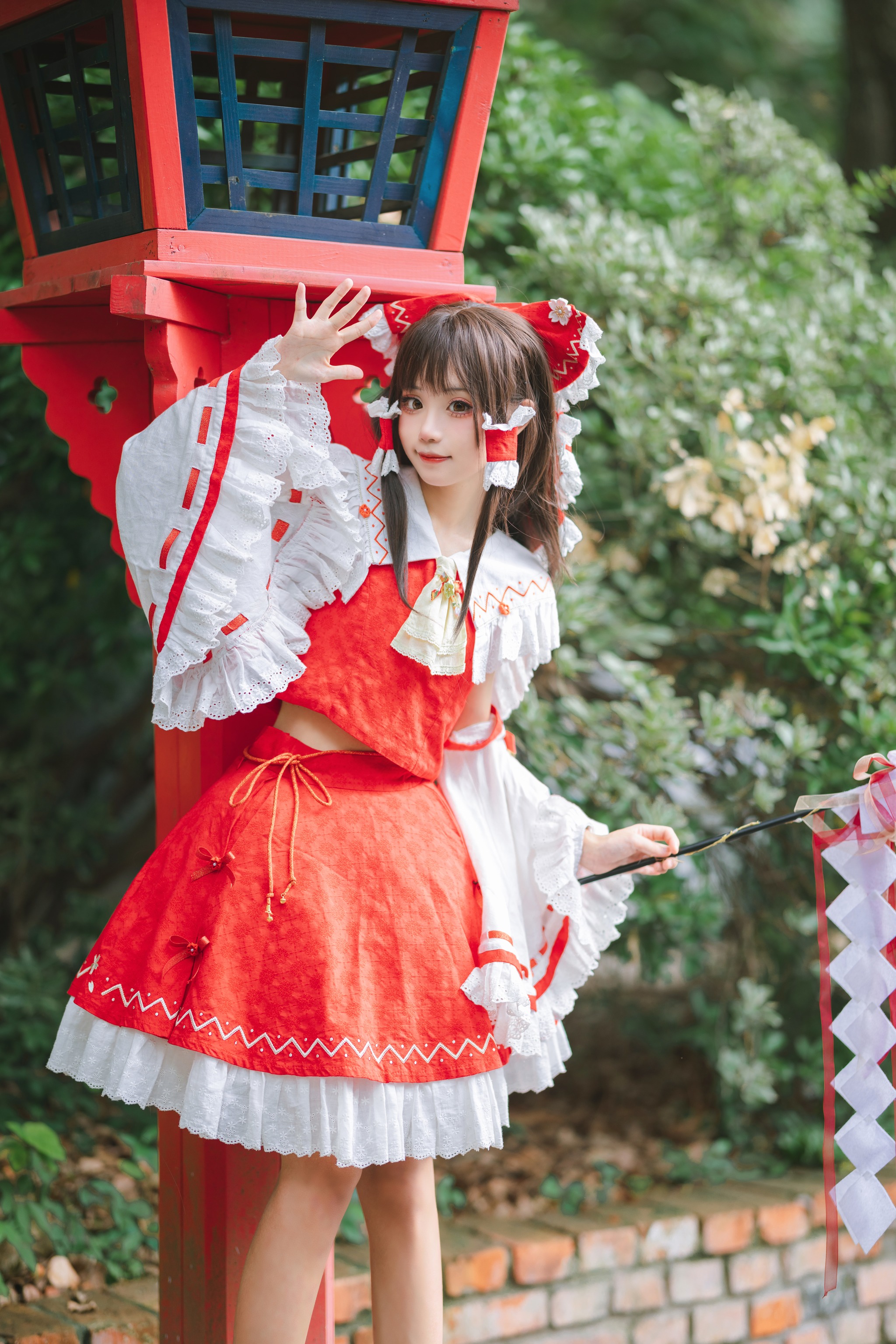图片[1]-花柒Hana – NO.030 森森仙短款灵梦 [15P]-XikXak